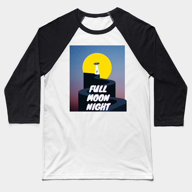 full moon night Baseball T-Shirt by JAGUNOV